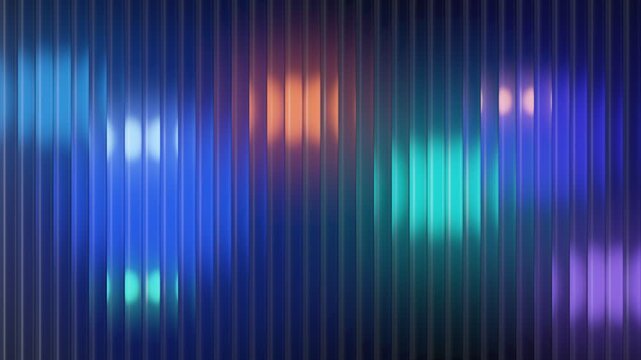 20 second loop of glowing light orbs drifting behind fluted glass