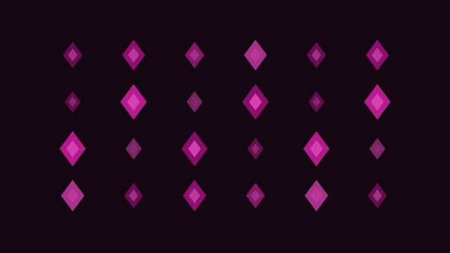 Minimalist pink diamond pattern motion background, geometric pulsing shapes loop, abstract digital rhombus