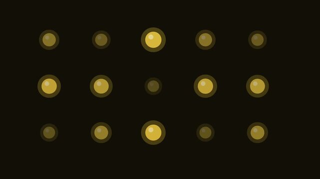Abstract glowing led matrix background, with pulsing golden, lights and dynamic, motion patterns