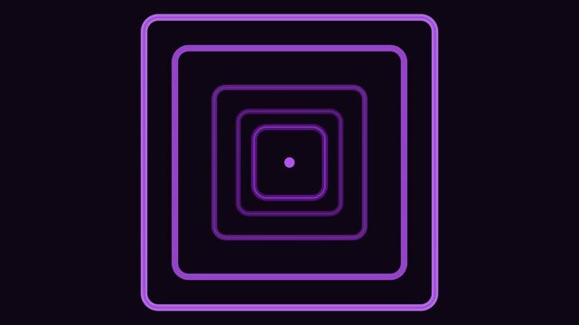 Minimalist purple neon square pulse animation, abstract geometric concentric shapes background, loop