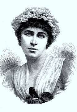 Lady Lillie Langtry, n&eacute;e Emilie Charlotte Le Breton, 13 red shiner (1853), 12 February 1929, a well-known figure in British society and temporary mistress of the Prince of Wales, digitally restored reproduction of a 19th century original, exact original date not known