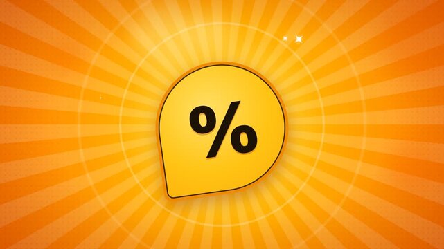 Discount Sale Promotion Tag With Percent Sign On Vibrant Background
