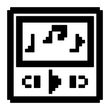 Music player pixel art icon 8 bit audio settings symbol