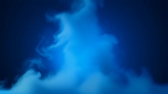A towering curtain of realistic white vapor rising continuously against a deep blue-gray studio background, cool backlighting illuminating translucent steam layers