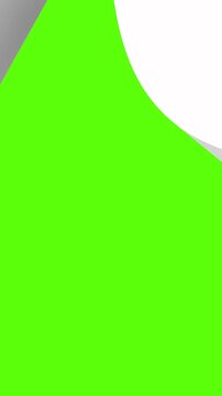Cutting, Separation, Editing And Transition Concept. Scissors Cut Along A Dashed Line Revealing A Bright Green Screen Chroma Key Background With Copy Space