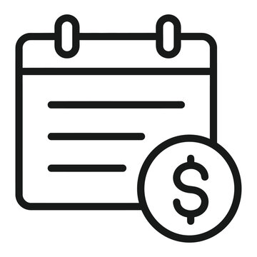 Minimalist Calendar Icon With Dollar Currency Symbol Isolated On A Transparent Background For Financial Planning And Budgeting