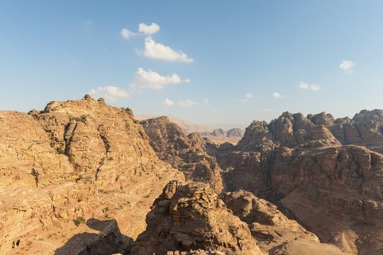 Rugged mountains near Petra, Wadi Musa, Jordan