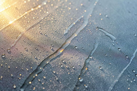 Chilled Glass Cold Sweat Condensation Macro Golden Glow