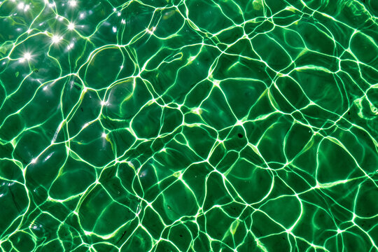 Alpine Emerald Lake Water Caustics Crisp Direct Sun Optical Projection