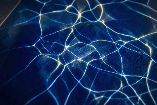 Deep Sapphire Blue Pool Caustics Water Light Network Texture