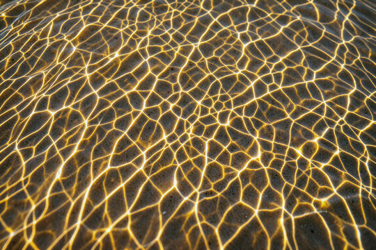 Golden Water Caustics Surface Texture Honeycomb Ripple Pattern