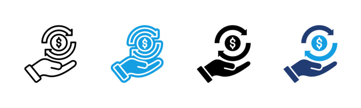 Cashback web icon multiple style collection