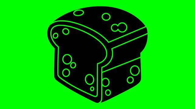 bread illustration video animation waste spoiled moldy silhouette mold logo food icon bacteria closeup bad slice loaf old fungus outline rotten brown garbage for green screen footage