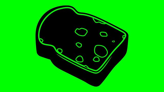 bread illustration video animation waste spoiled moldy silhouette mold logo food icon bacteria closeup bad slice loaf old fungus outline rotten brown garbage for green screen footage