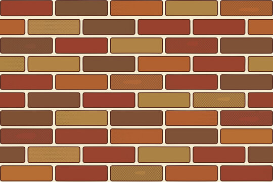 Red Brown Brick Wall Pattern Vector
