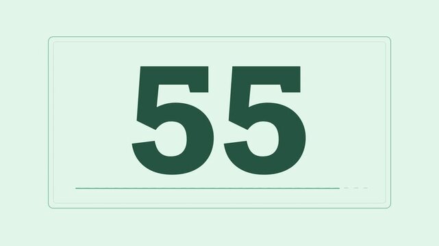 One minute mint countdown with a framed number display