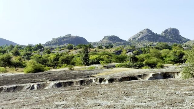 Habitat of Leopard in rugged granite hills of the Jawai Rajasthan