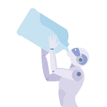 AI robot drinking water and draining Earth: the impact of AI on water consumption and environment