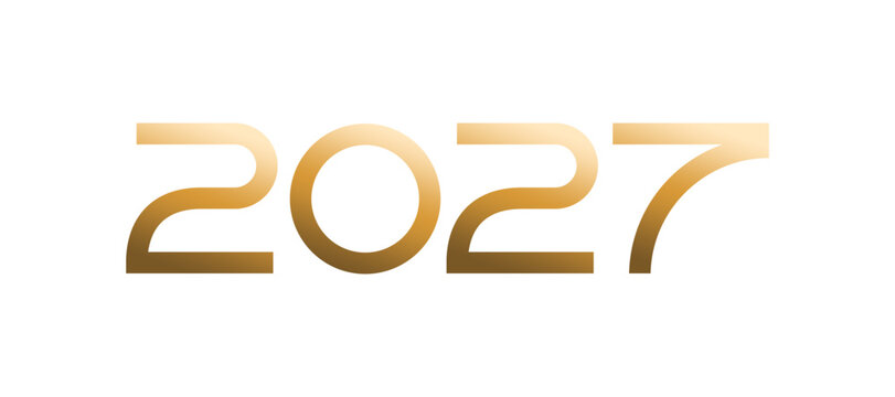 2027 Elegant Gold Typography Design, Premium Corporate Number Logo