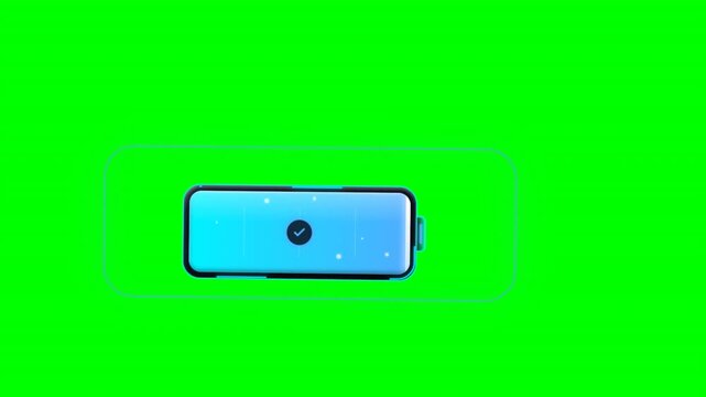 Cyan Futuristic Battery Charging Indicator Power Level