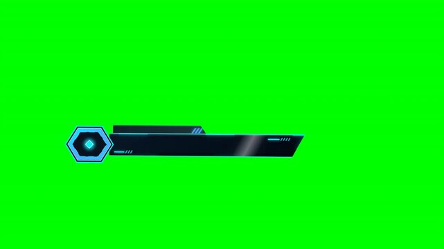 Cyan Hexagonal Cyber Lower Third Sci Fi HUD Leiste