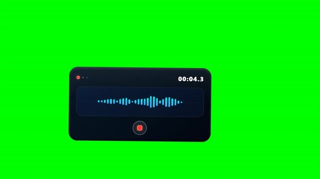 Cyan Liquid Voice Recorder Audio Waveform Recording Card