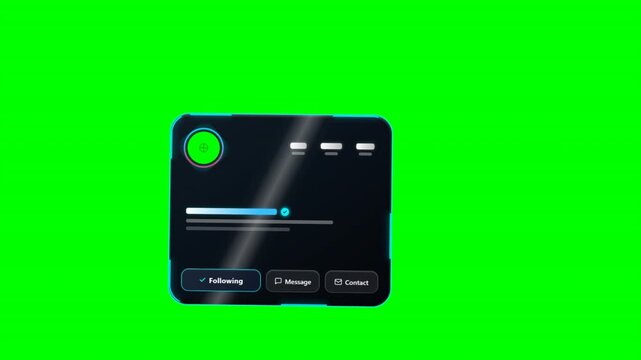 Cyan Futuristic Social Profile Member Card Insigne Overlay