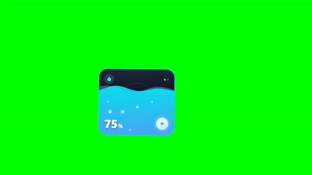 Cyan Liquid Water Tracker Daily Hydration Goal Card