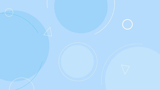 Circles partial arcs share the frame outlined rings triangles. Thin contours wide open areas flat geometric composition for minimal video backgrounds, modern graphic design, presentation title layouts