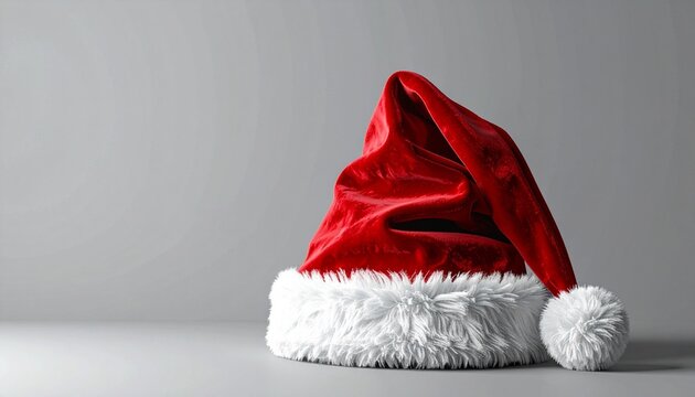 Classic Santa hat isolated, festive Christmas symbol, holiday apparel