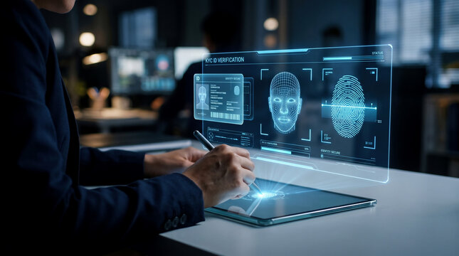 Seamless digital identity verification featuring biometric facial and fingerprint recognition