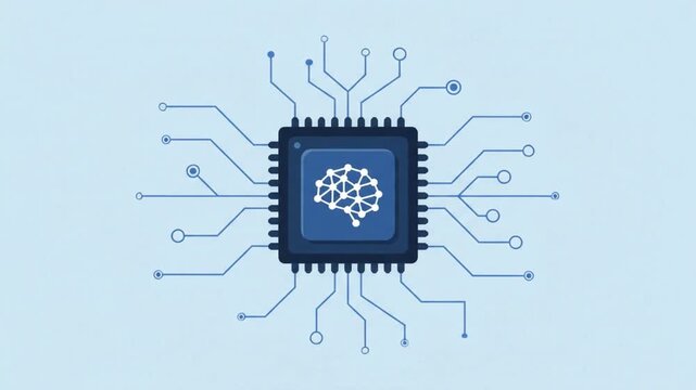 Ai microprocessor animation for technology and education presentation