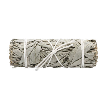 White sage smudge bundle wrapped with white cotton string