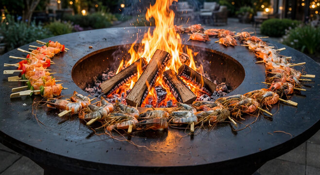 Grillades sur brasero 