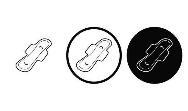 icon Sanitary pad black outline for web site design 
and mobile dark mode apps 
Vector illustration on a white background
