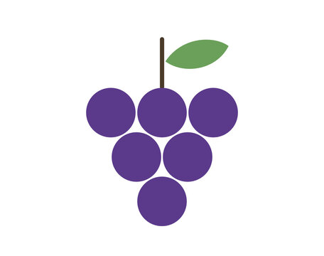 Grappe de raisin minimaliste sur fond blanc 