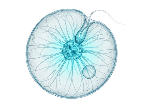 3D Illustration of Noctiluca Scintillans Dinoflagellate Microscopic Organism