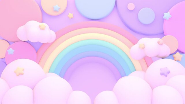 Dreamy pastel rainbow sky animation. (loop)