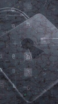 Vertical video: Lock icon activating overlay, rotated panel scanning glyphs, detecting firewall