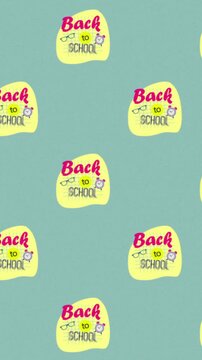 Vertical video: Tap starting Back to SCHOOL motifs shifting and revealing glasses