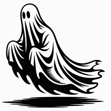 Classic Flying Sheet Ghost Shadow Halloween Spooky Icon