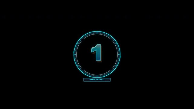 High-octane 3D esports racing game start countdown with metallic beveled 3, 2, 1, and GO! numerals, revving tachometer HUD gauge, expanding impact sho.