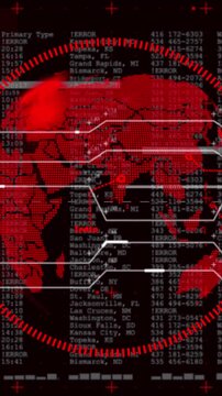 Vertical video: Globe HUD reacting to S America heat blob, rotating, linking nodes