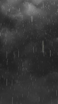 Vertical video: Clouds darkening rain falling bright streaks flashing clouds shifting showing storm