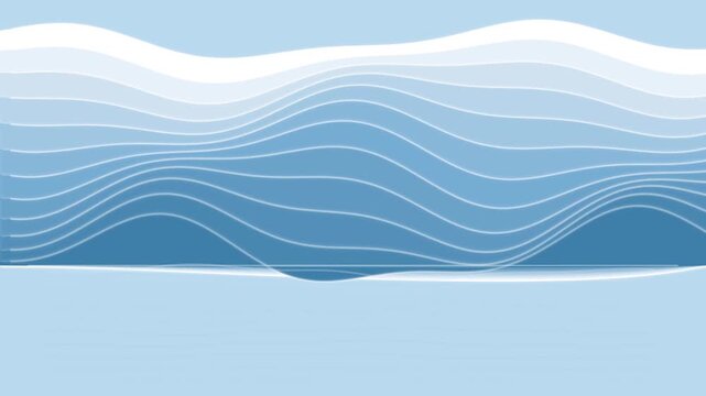 Abstract blue wave motion background, smooth flowing lines animation, minimalist corporate technology seamless looping digital