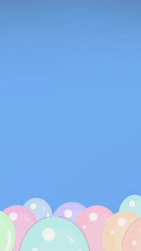 Vertical video: On play pastel balloons sitting at bottom, creating border and leaving text space