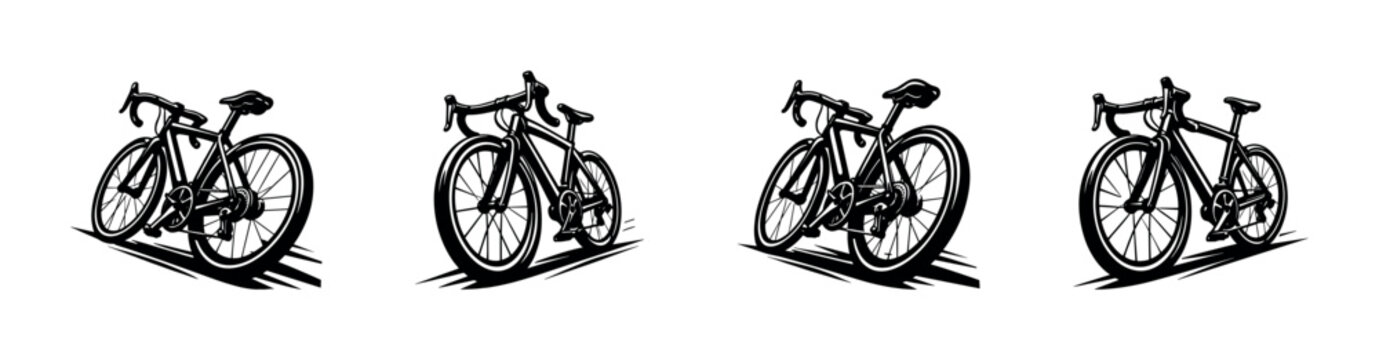 Four Road Bike Illustrations