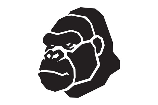 Angry Gorilla Mascot Head Logo Vector Illustration