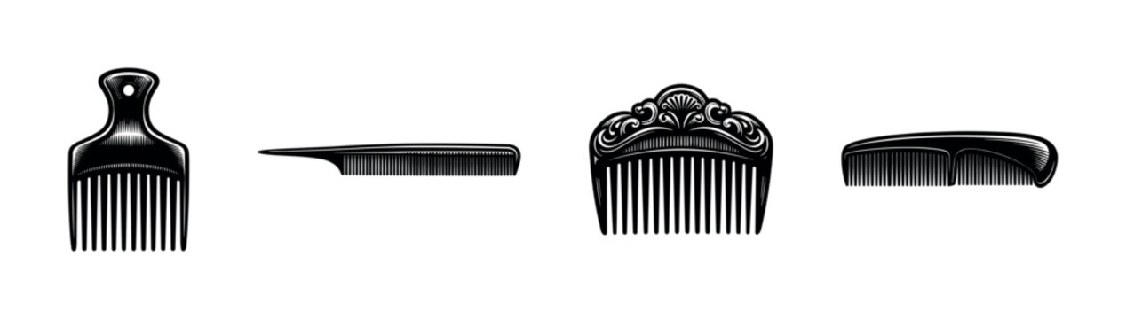 Decorative Hair Comb Silhouettes