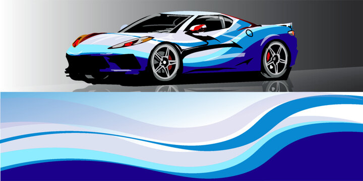Car wrap decal design vector